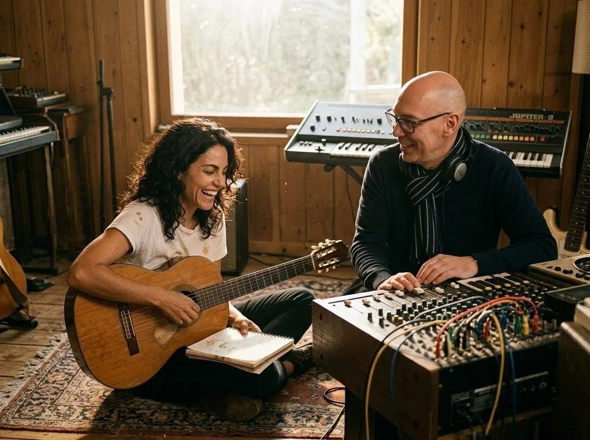 In the studio — recording sessions